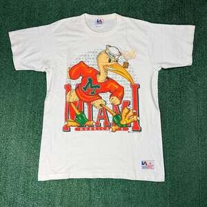 Vintage 90s Universal Athletics Miami Hurricanes T-Shirt Size Large